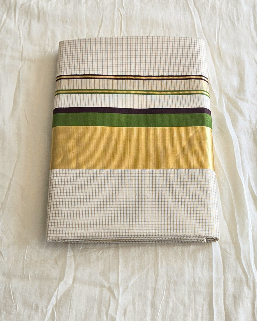 Balaramapuram Kaithari - 100% Organic Cotton Kasavu Saree