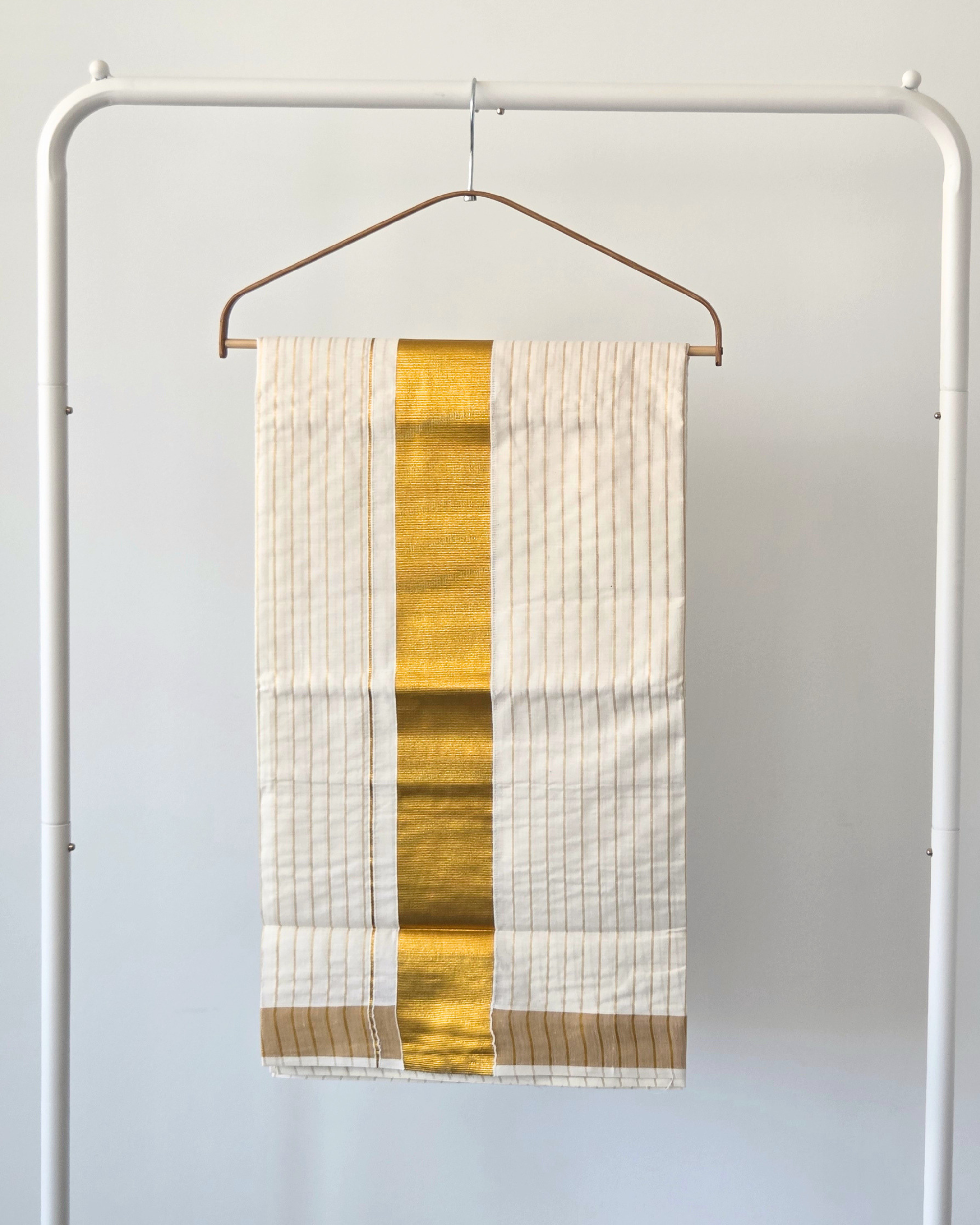 Balaramapuram Kaithari - 100% Organic Cotton Kasavu Saree