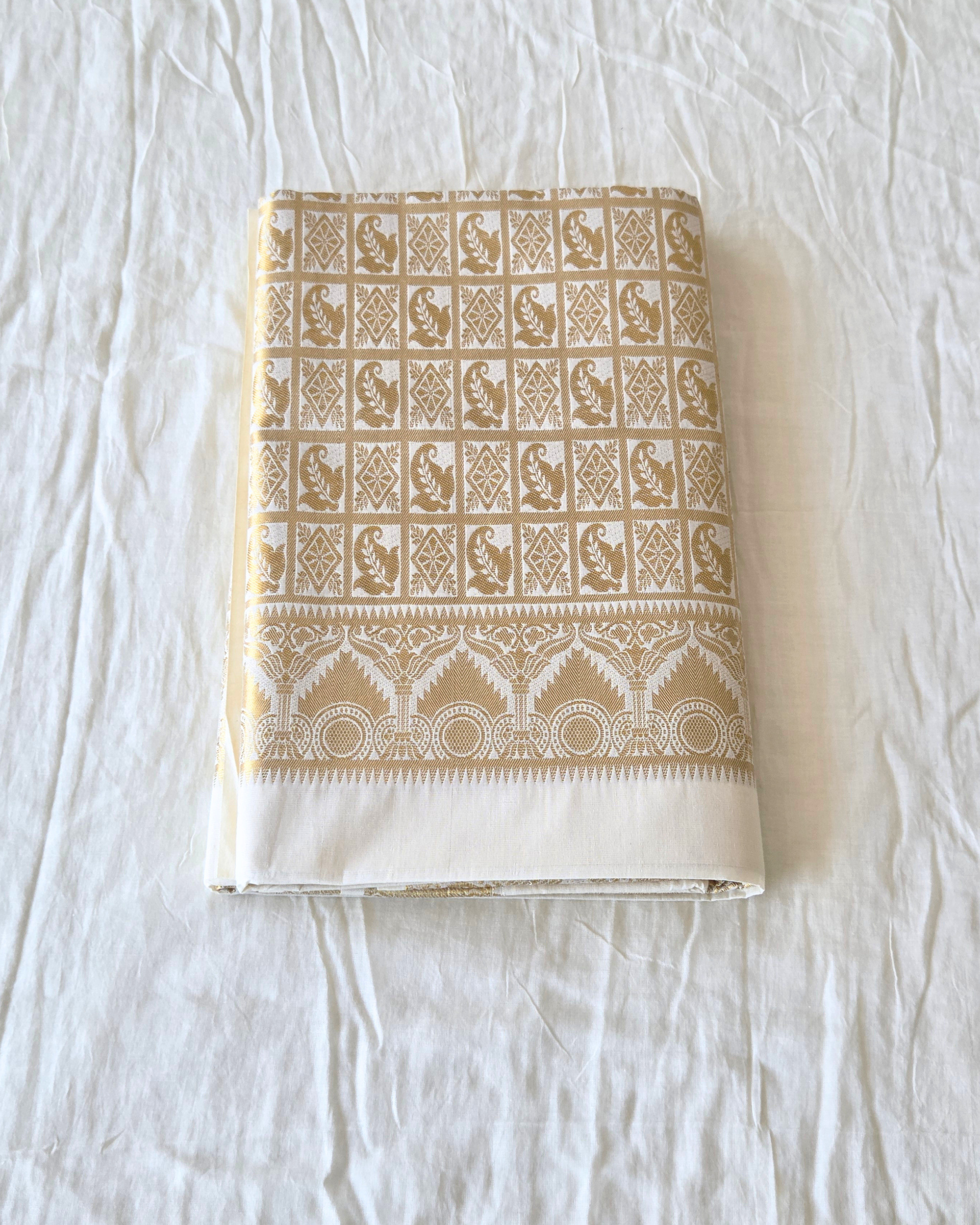 Balaramapuram Kaithari - 100% Organic Cotton Kasavu Saree