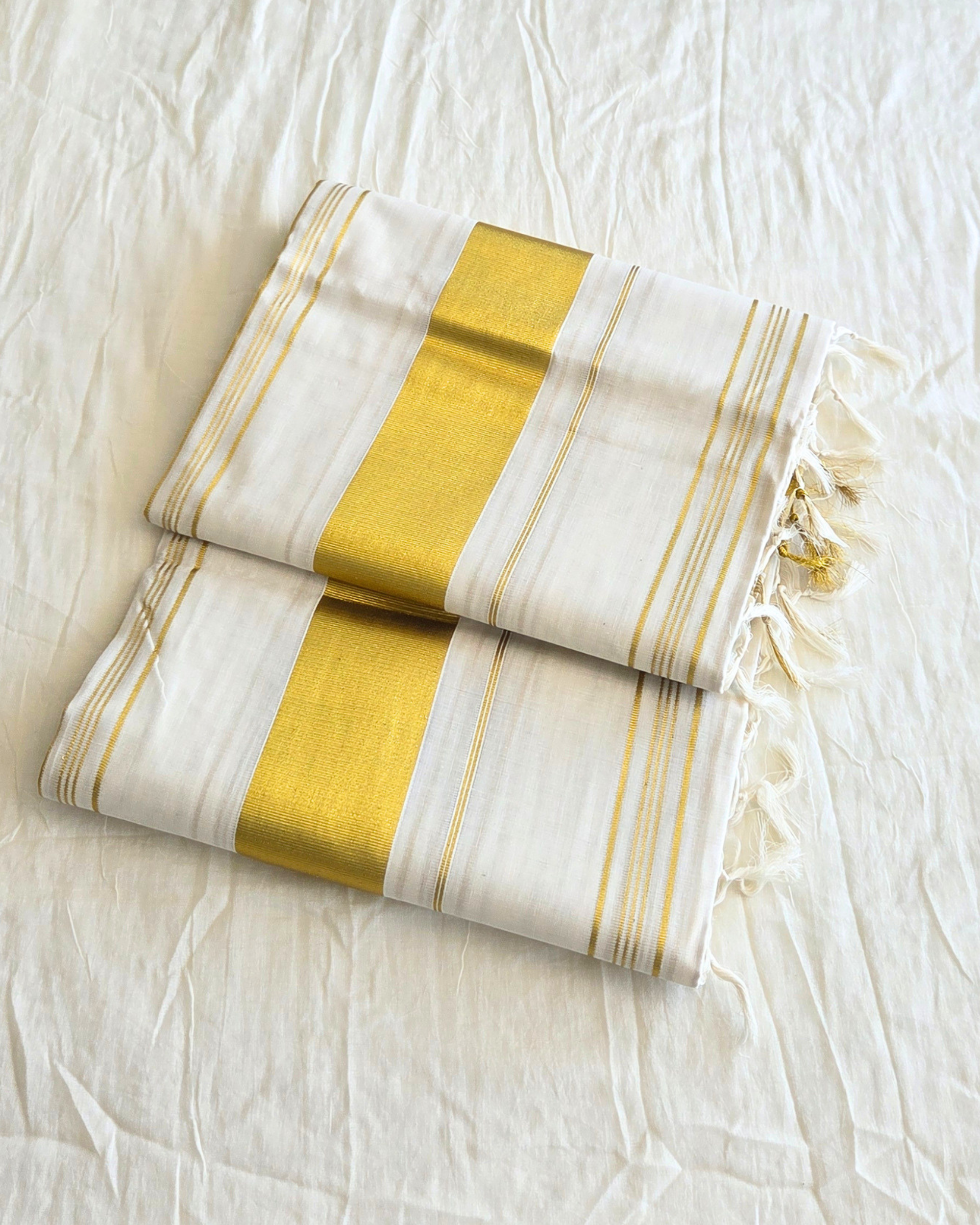 Balaramapuram Kaithari - 100% Organic Cotton Kasavu Saree