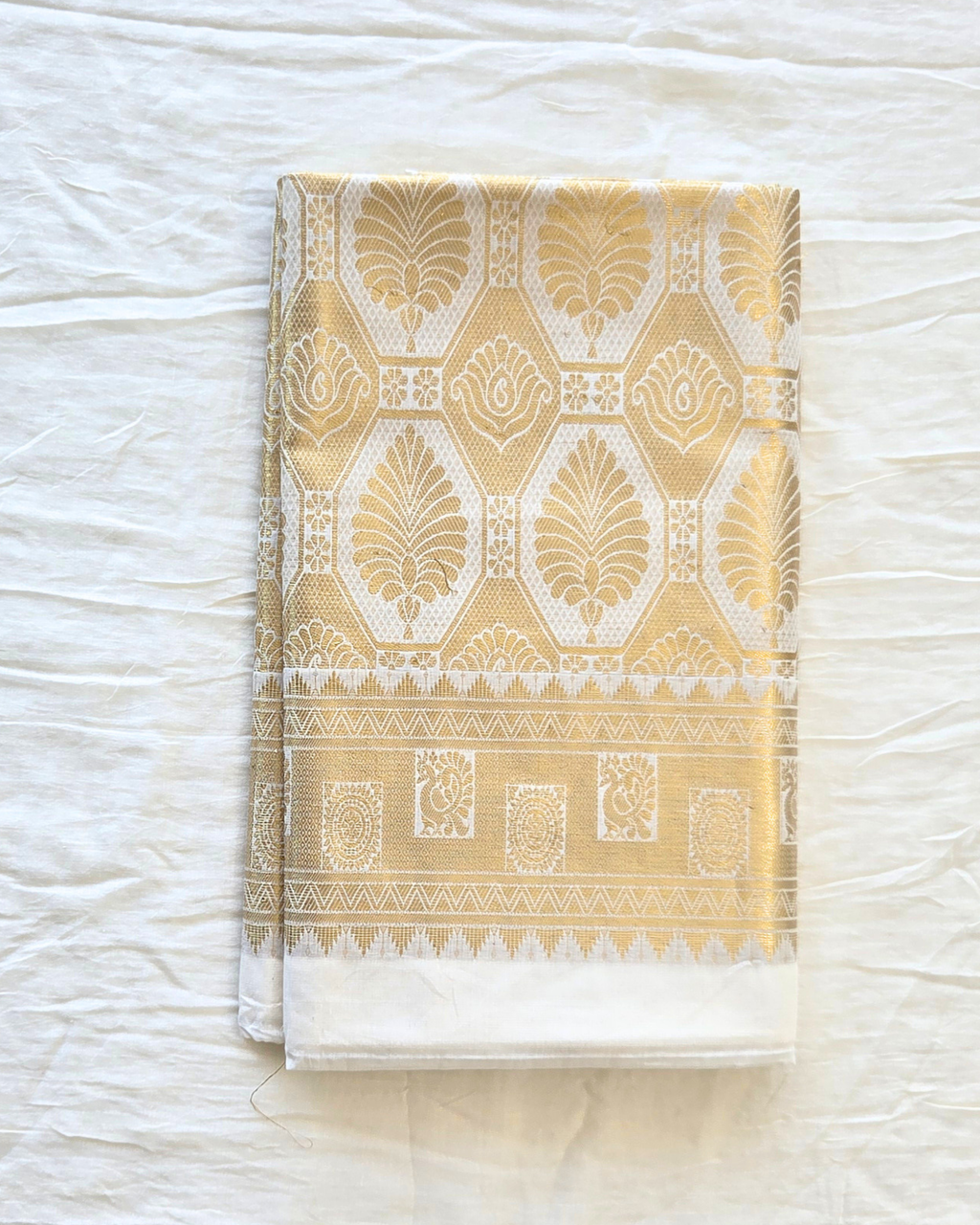 Balaramapuram Kaithari - 100% Organic Cotton Kasavu Saree