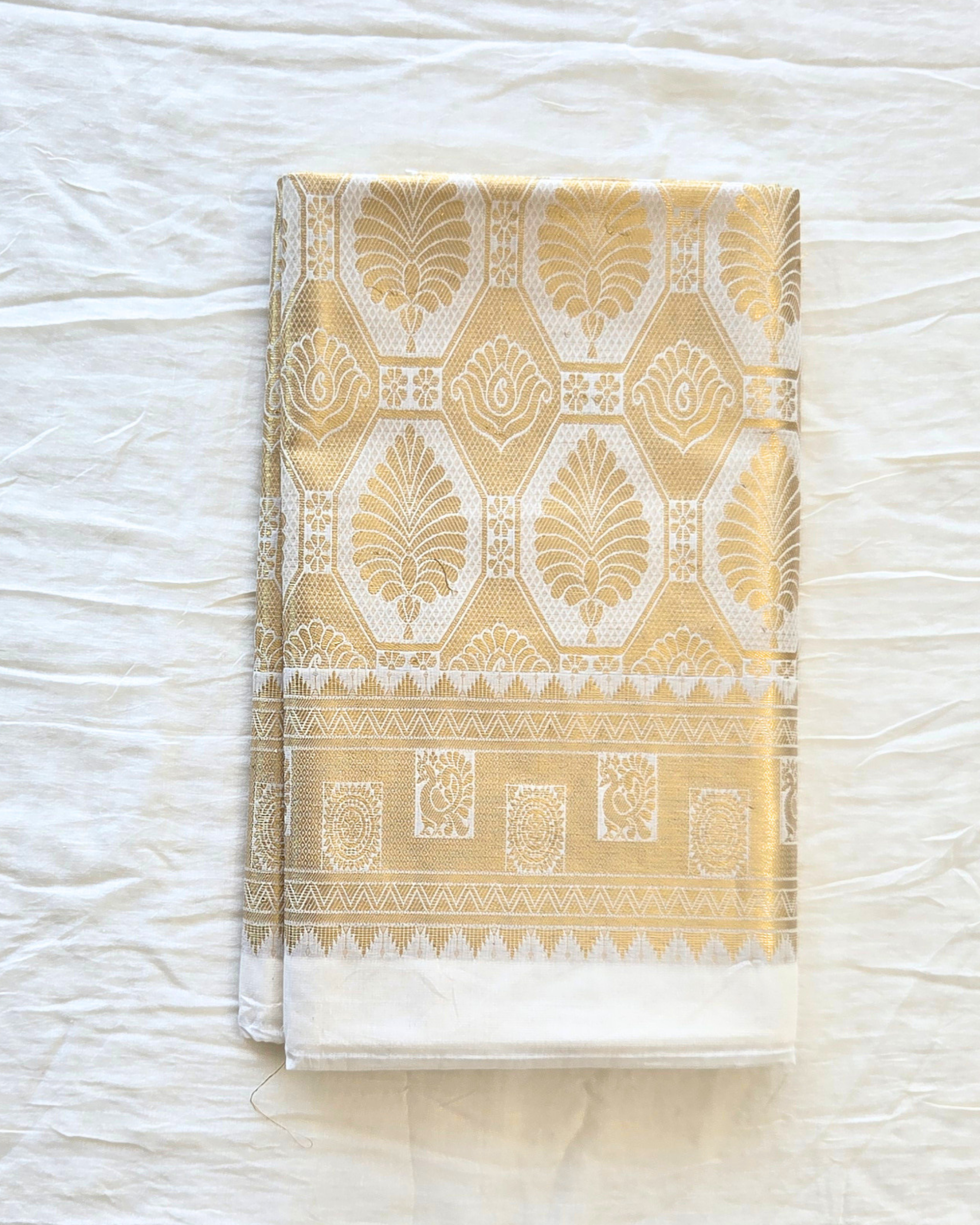 Balaramapuram Kaithari - 100% Organic Cotton Kasavu Saree