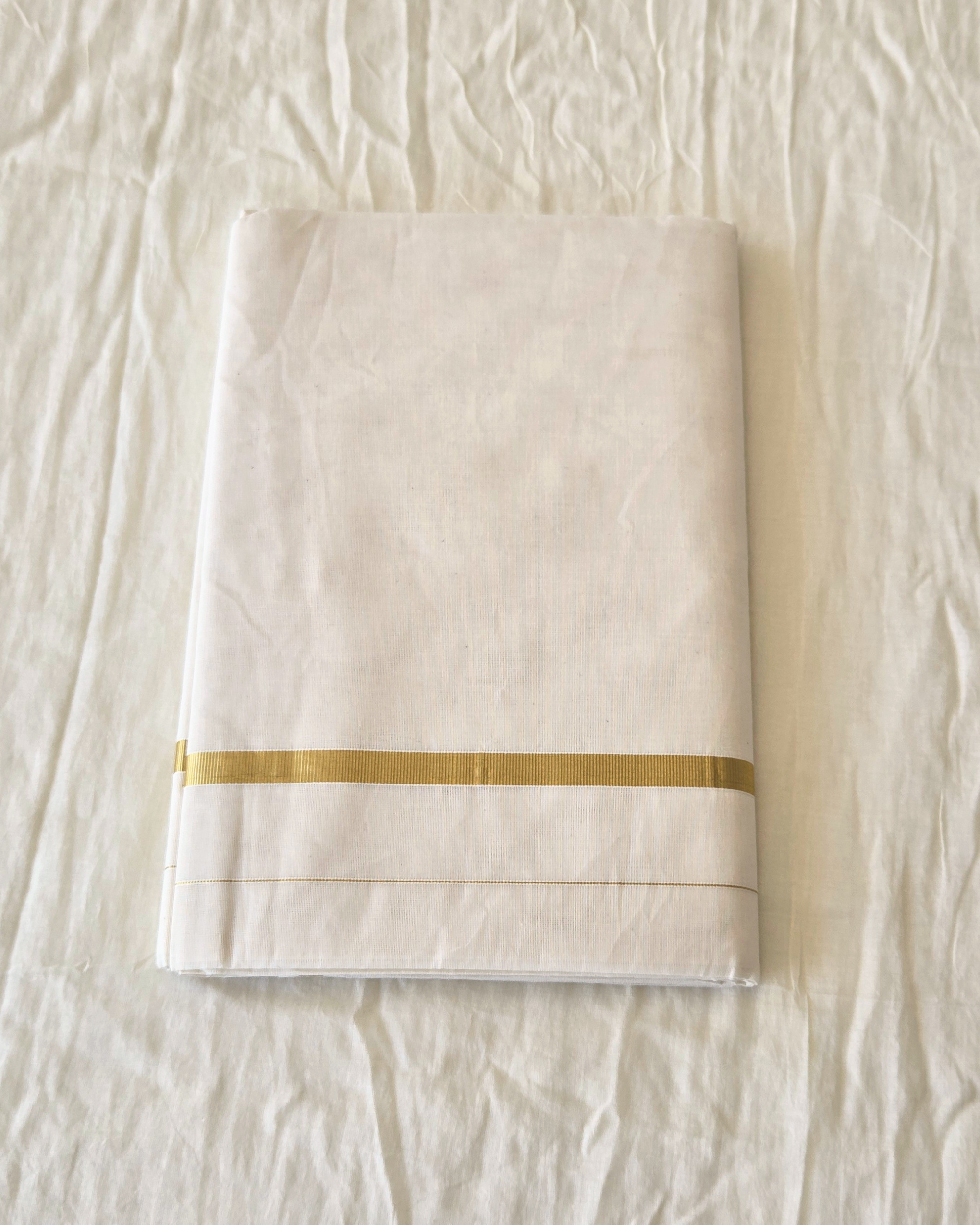 Balaramapuram Kaithari - 100% Organic Cotton Kasavu Saree