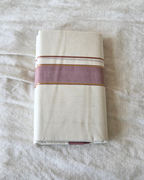 Old Rose Kasavu Kaithari Double Mundu — Handwoven Kerala