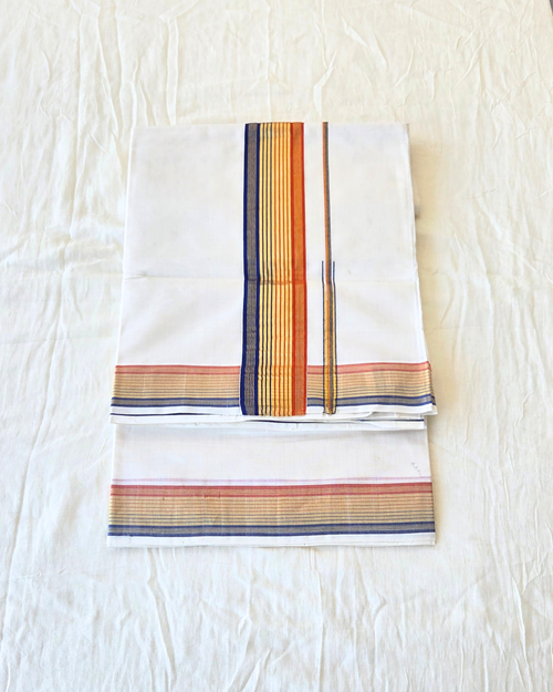 Balaramapuram Kaithari - 100% Organic Cotton Kasavu Saree