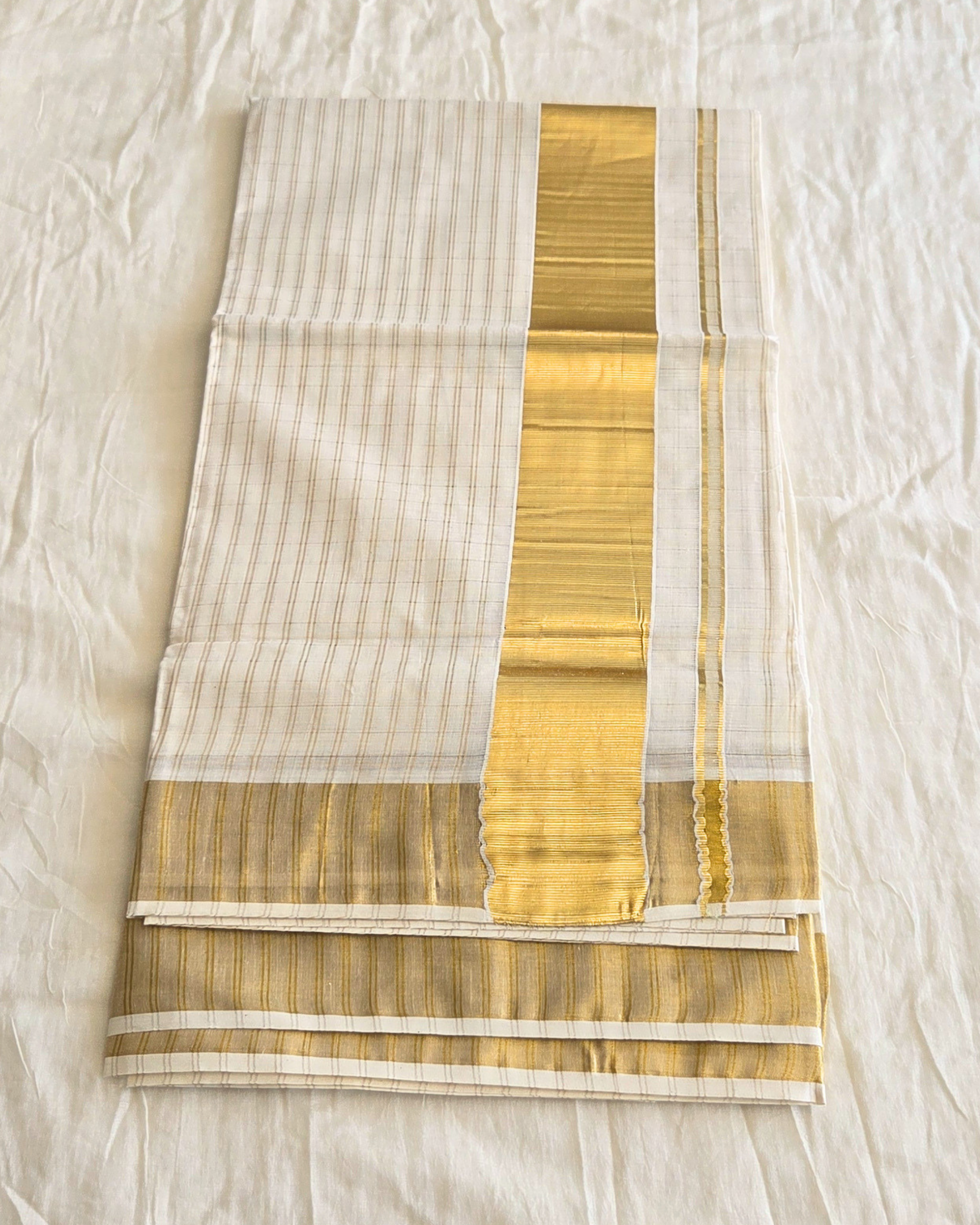 Balaramapuram Kaithari - 100% Organic Cotton Kasavu Saree