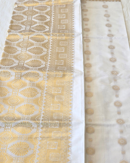 Balaramapuram Kaithari - 100% Organic Cotton Kasavu Saree