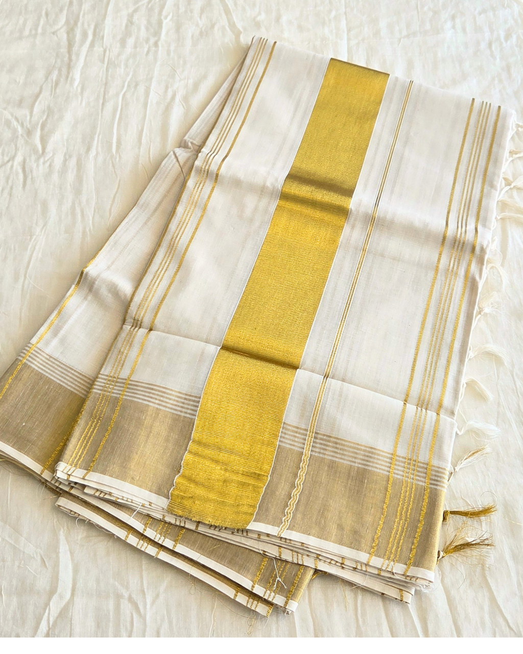 Balaramapuram Kaithari - 100% Organic Cotton Kasavu Saree