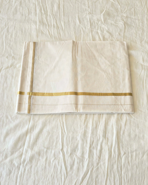 Balaramapuram Kaithari - 100% Organic Cotton Kasavu Saree