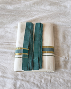 Emerald Kasavu Kaithari Double Mundu — Handwoven Kerala
