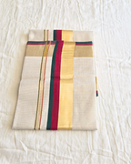 Balaramapuram Kaithari - 100% Organic Cotton Kasavu Saree