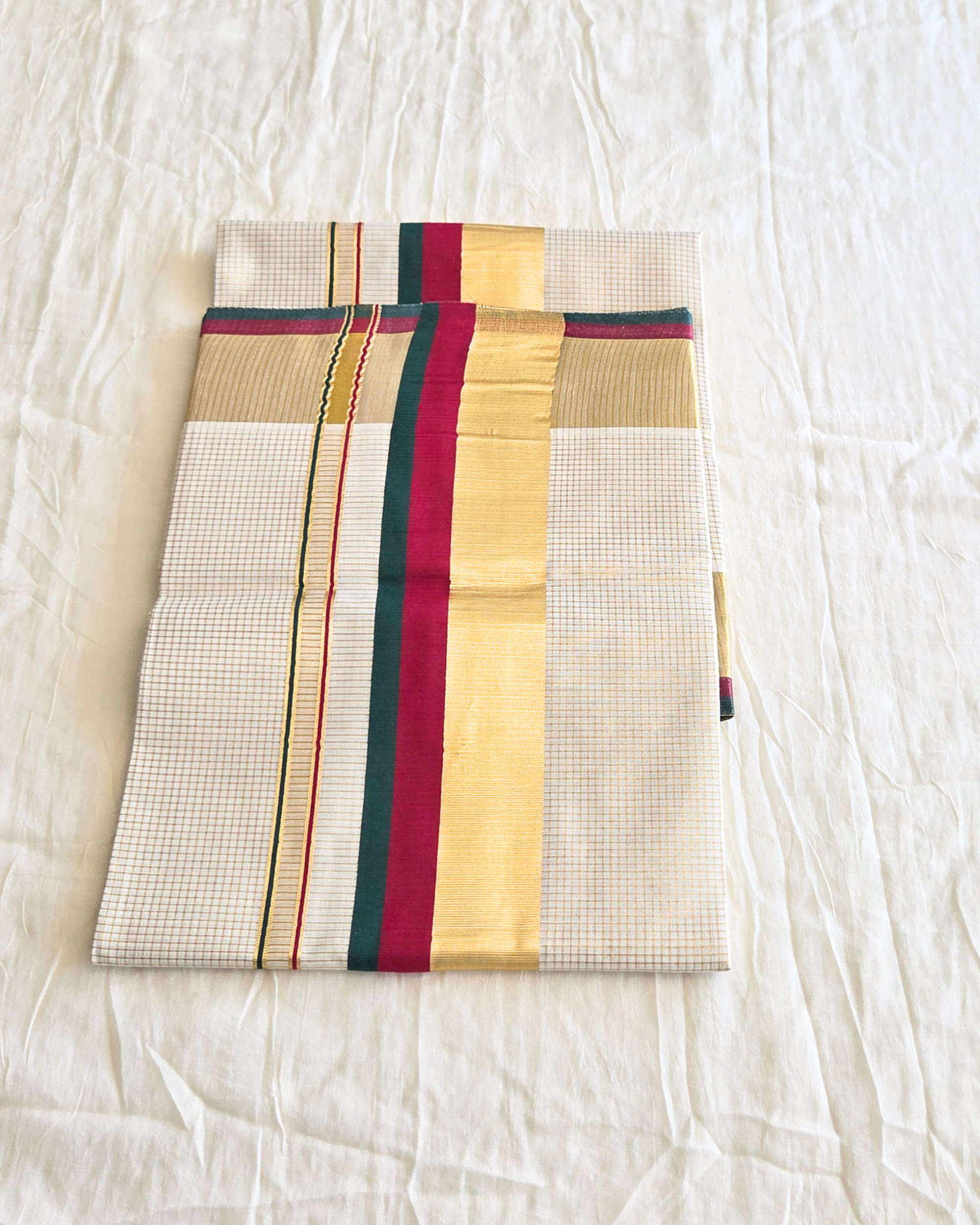 Balaramapuram Kaithari - 100% Organic Cotton Kasavu Saree