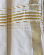 Kasavu Kaithari Double Mundu — Handwoven Kerala