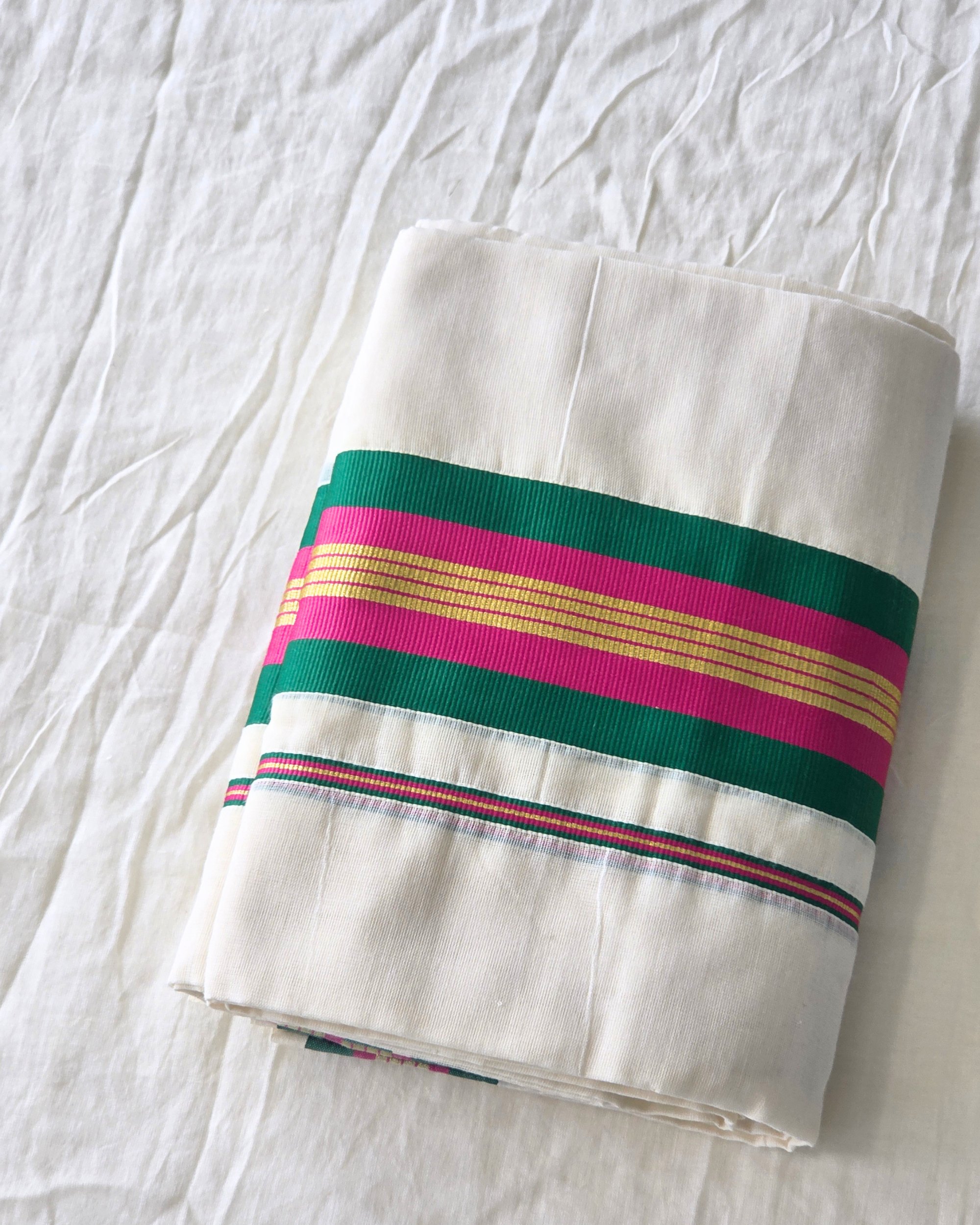 Balaramapuram Kaithari - 100% Organic Cotton Set Mundu