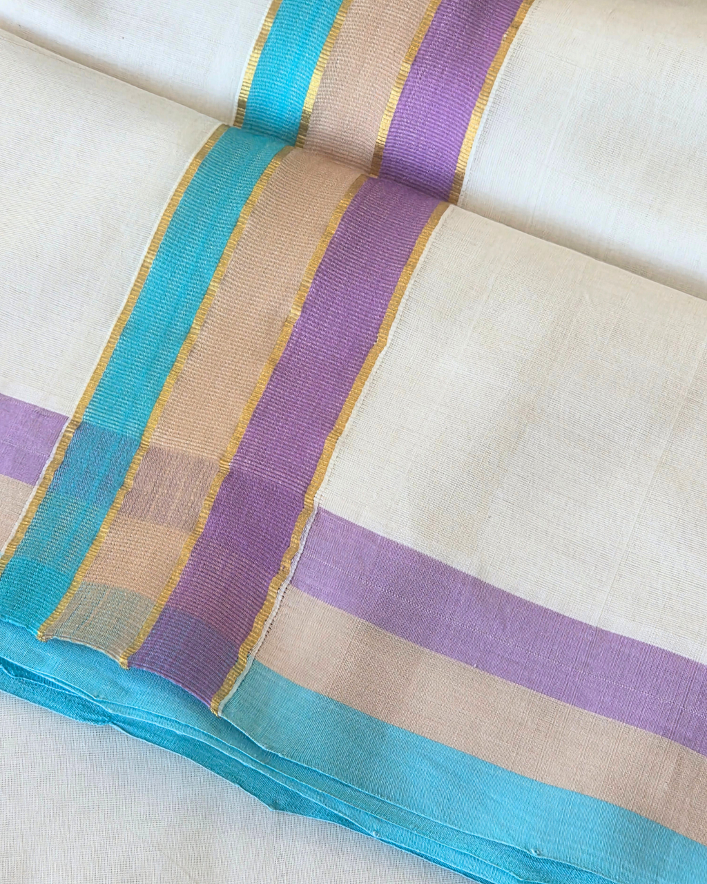 Balaramapuram Kaithari - 100% Organic Cotton Kasavu Saree