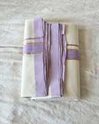 Lavender Kasavu Kaithari Double Mundu — Handwoven Kerala