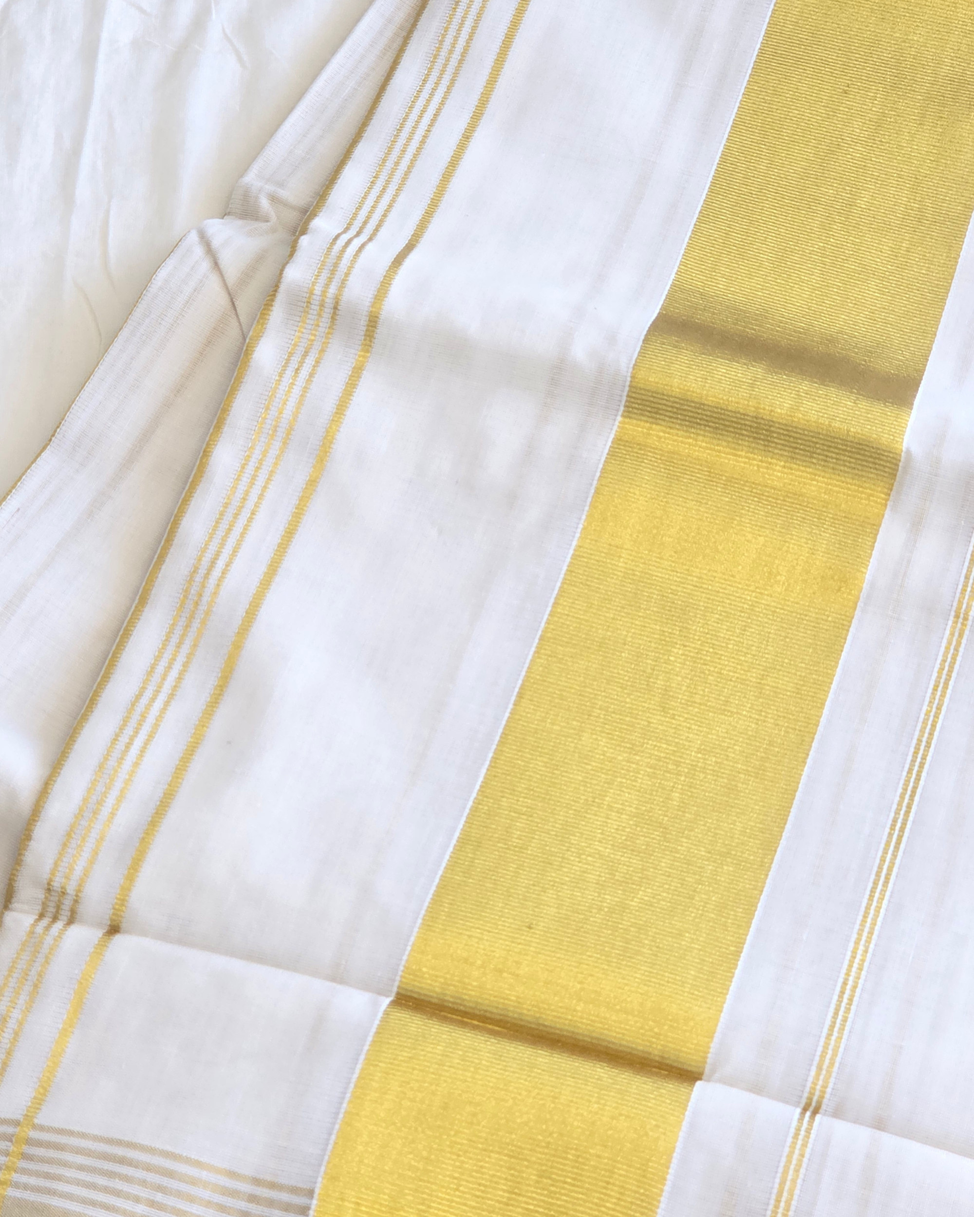 Balaramapuram Kaithari - 100% Organic Cotton Kasavu Saree