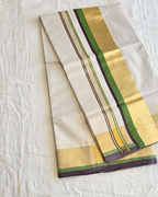 Balaramapuram Kaithari - 100% Organic Cotton Kasavu Saree