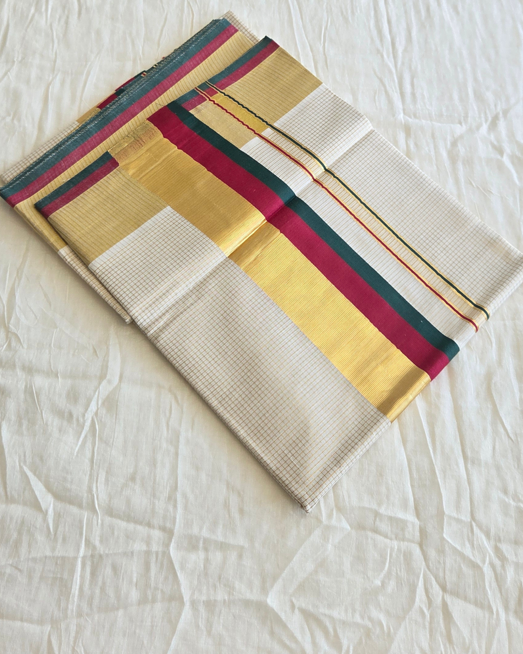 Balaramapuram Kaithari - 100% Organic Cotton Kasavu Saree