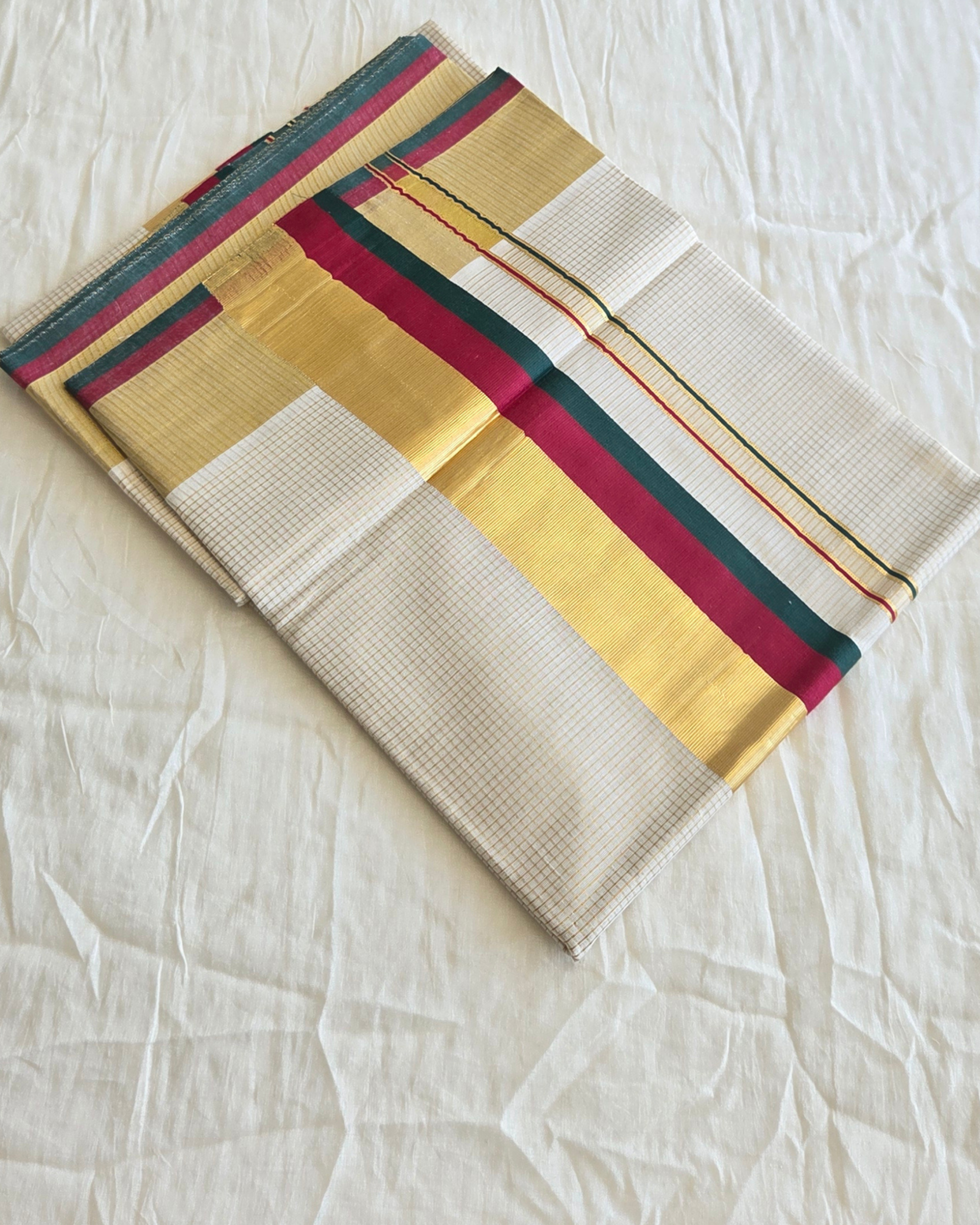 Balaramapuram Kaithari - 100% Organic Cotton Kasavu Saree