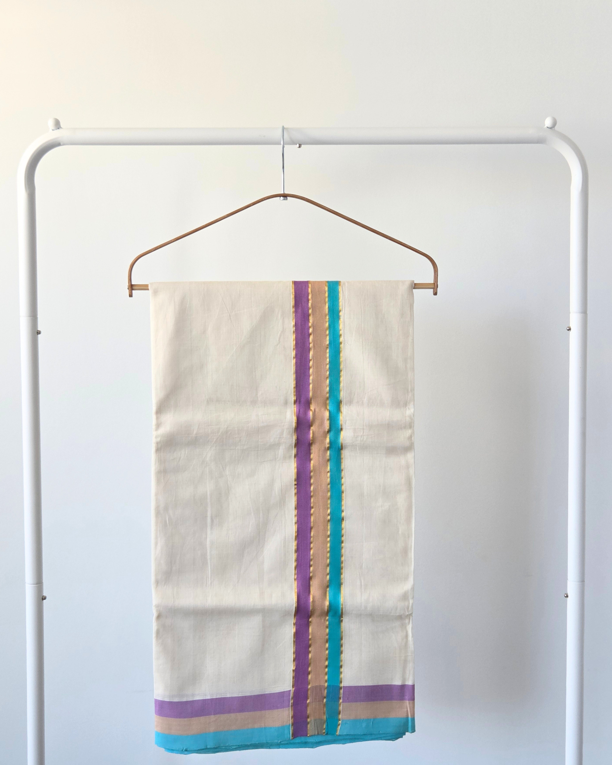 Balaramapuram Kaithari - 100% Organic Cotton Kasavu Saree