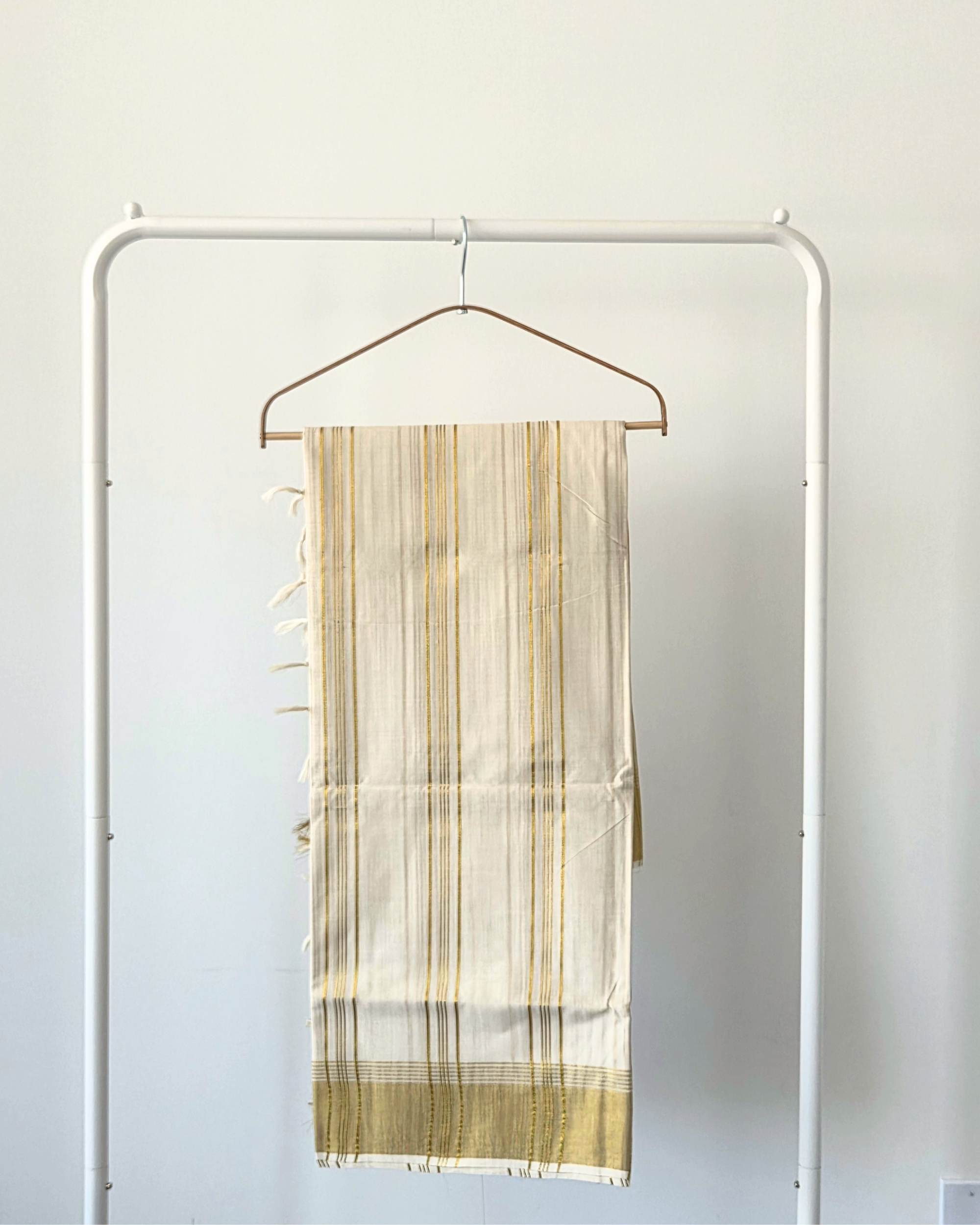 Balaramapuram Kaithari - 100% Organic Cotton Kasavu Saree