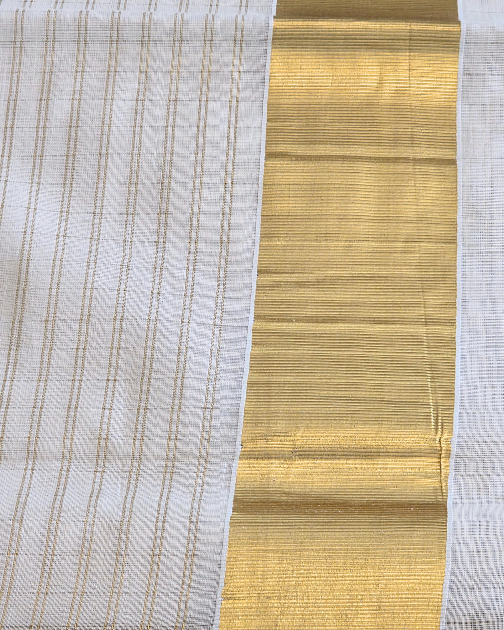 Balaramapuram Kaithari - 100% Organic Cotton Kasavu Saree