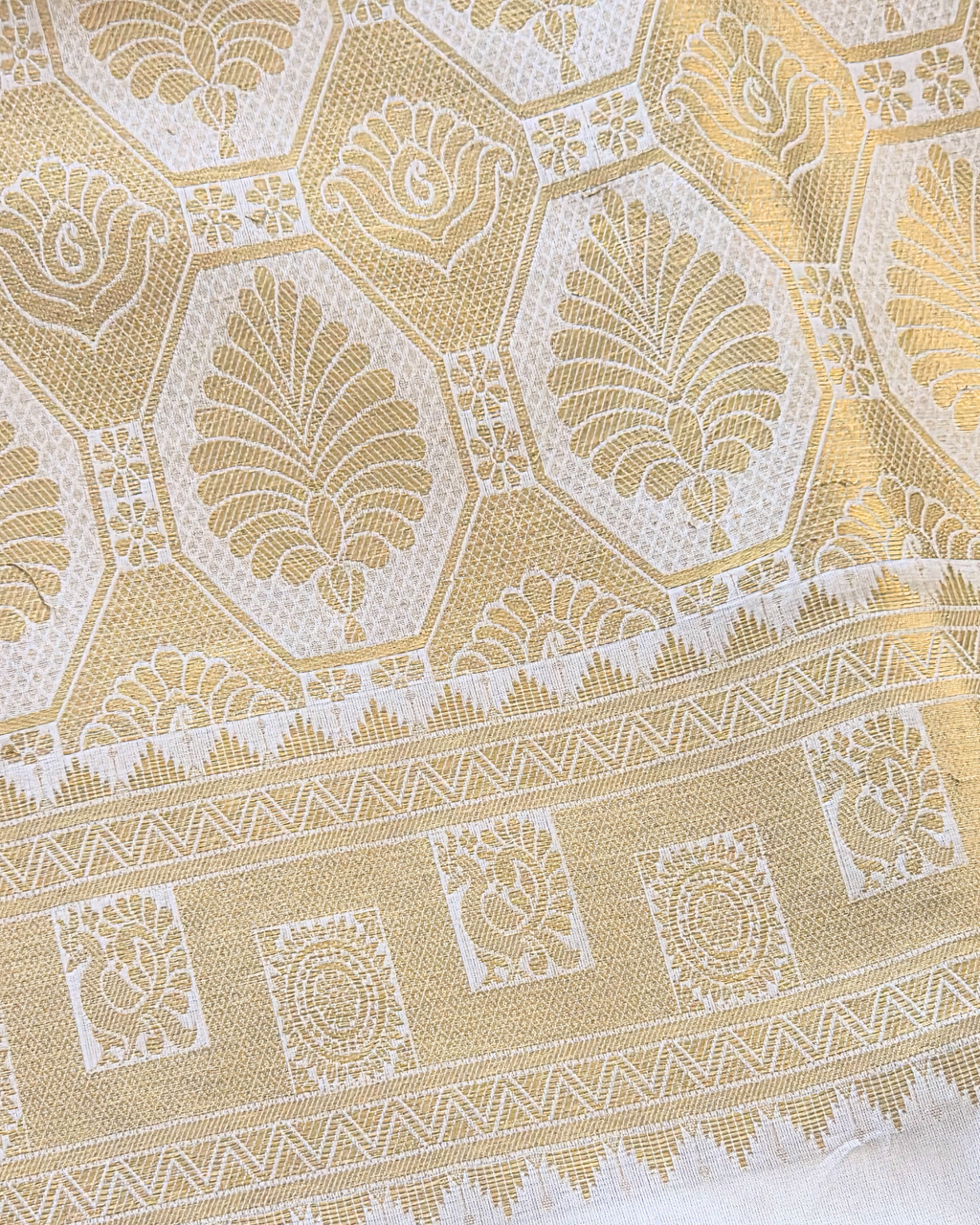 Balaramapuram Kaithari - 100% Organic Cotton Kasavu Saree