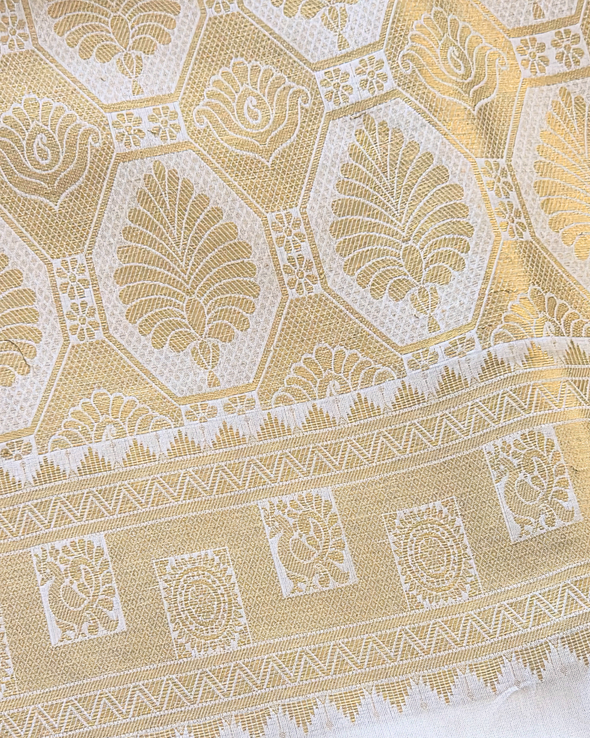 Balaramapuram Kaithari - 100% Organic Cotton Kasavu Saree