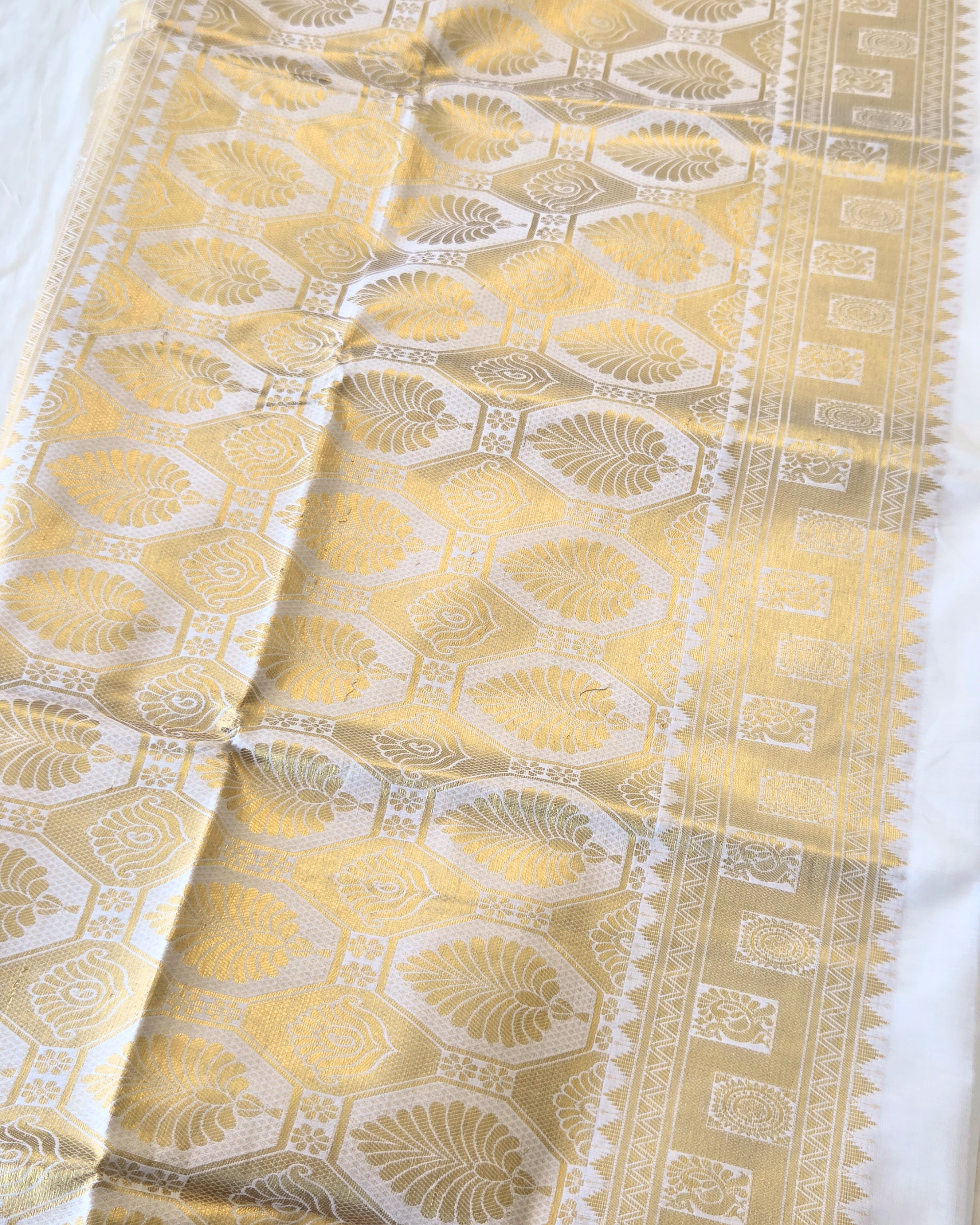 Balaramapuram Kaithari - 100% Organic Cotton Kasavu Saree