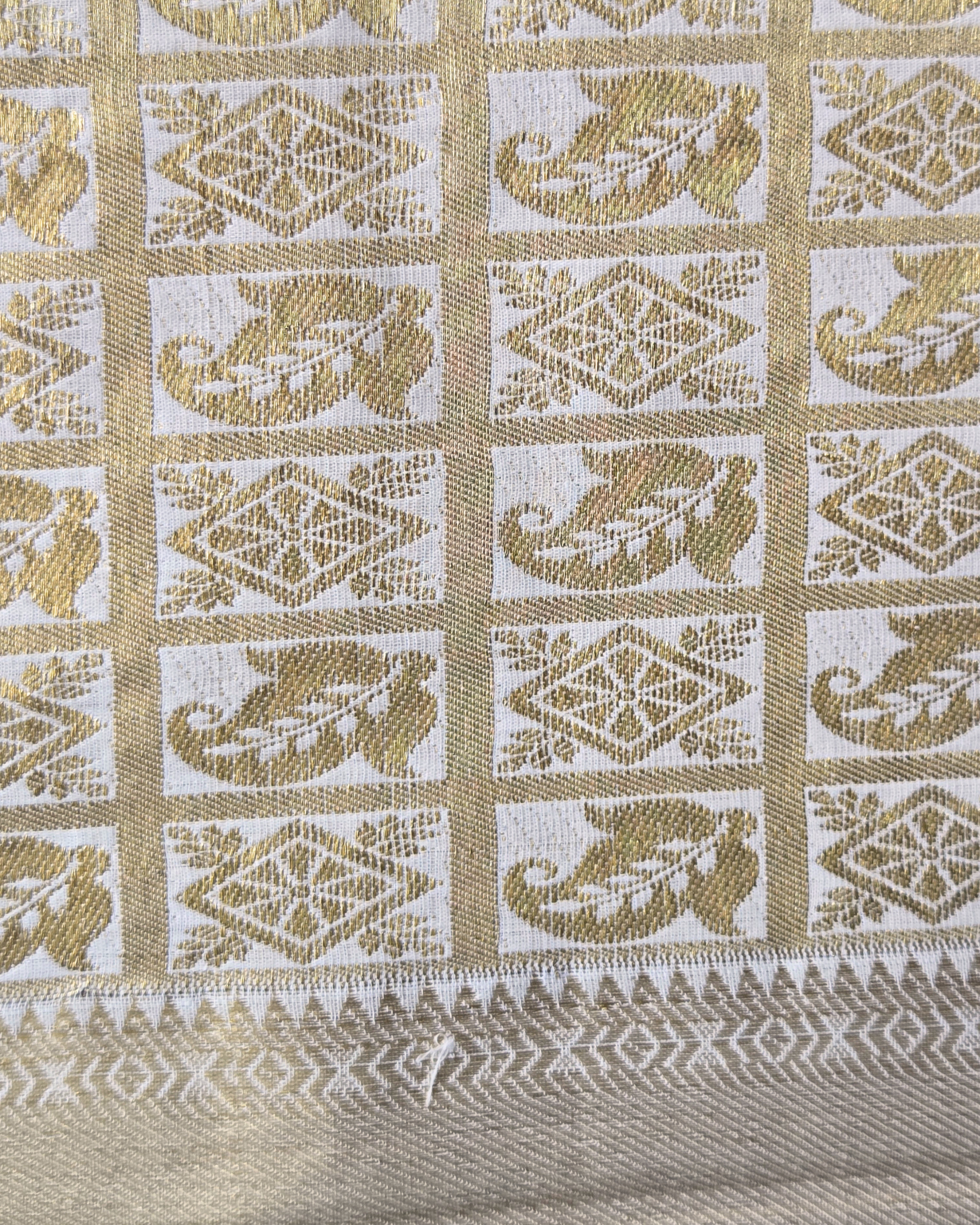 Balaramapuram Kaithari - 100% Organic Cotton Kasavu Saree