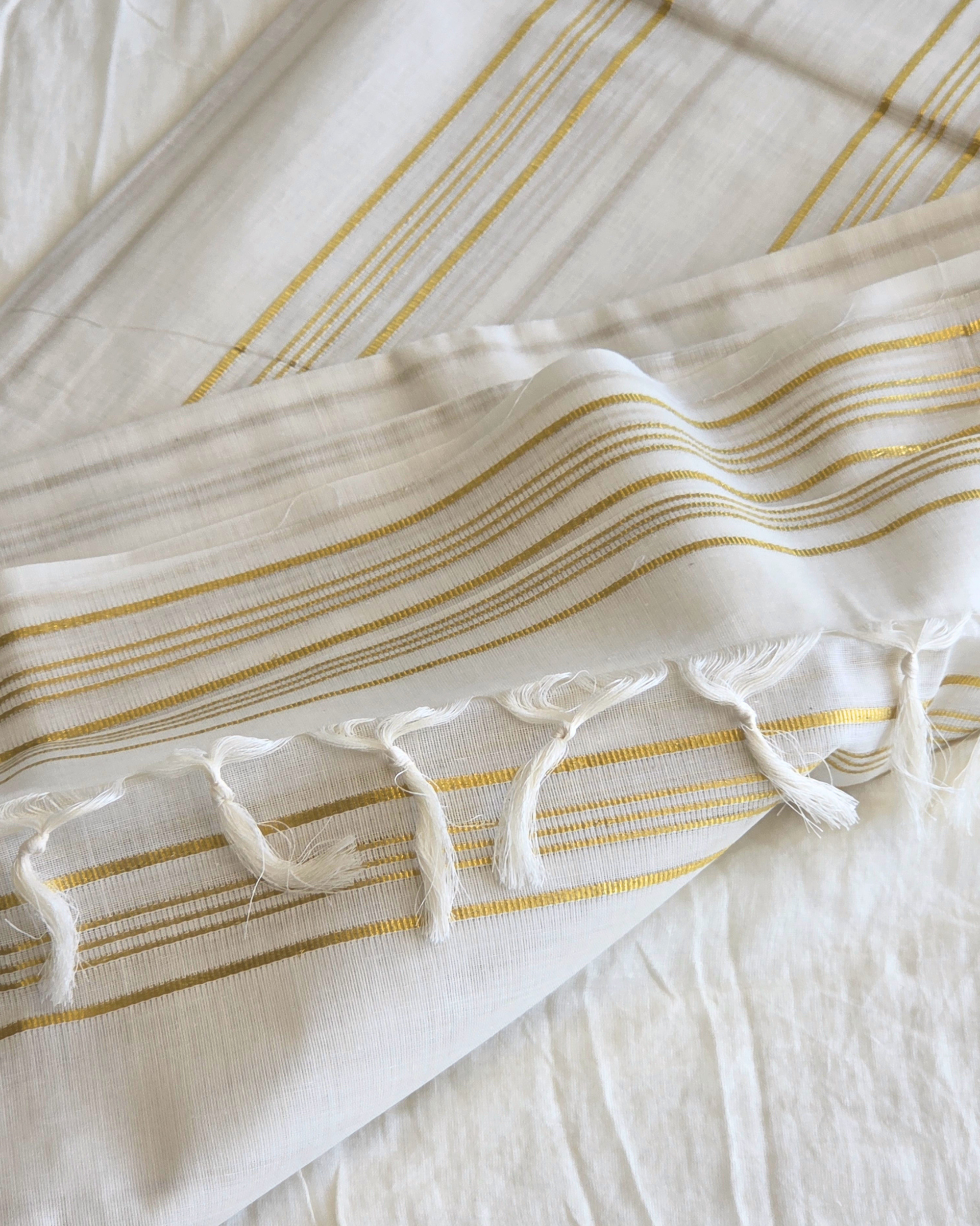 Balaramapuram Kaithari - 100% Organic Cotton Kasavu Saree