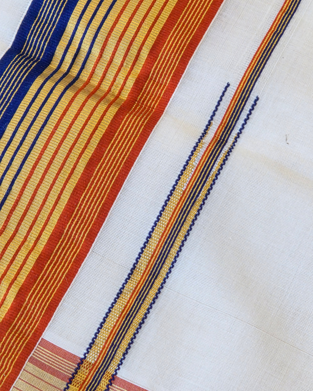 Balaramapuram Kaithari - 100% Organic Cotton Kasavu Saree