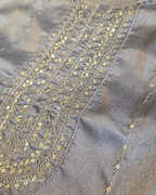 Muted Champagne Silk Kurta Set | 2 piece