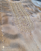 Muted Champagne Silk Kurta Set | 2 piece