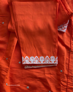 Sunset Orange Chanderi Kurta Set | 2 piece