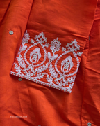 Sunset Orange Chanderi Kurta Set | 2 piece