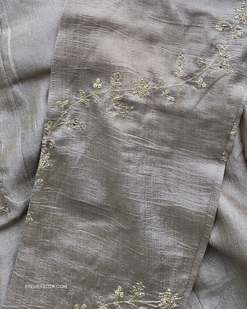 Sandstone Silk Embroidery Anarkali Suit |  3 Piece