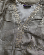 Sandstone Silk Embroidery Anarkali Suit |  3 Piece