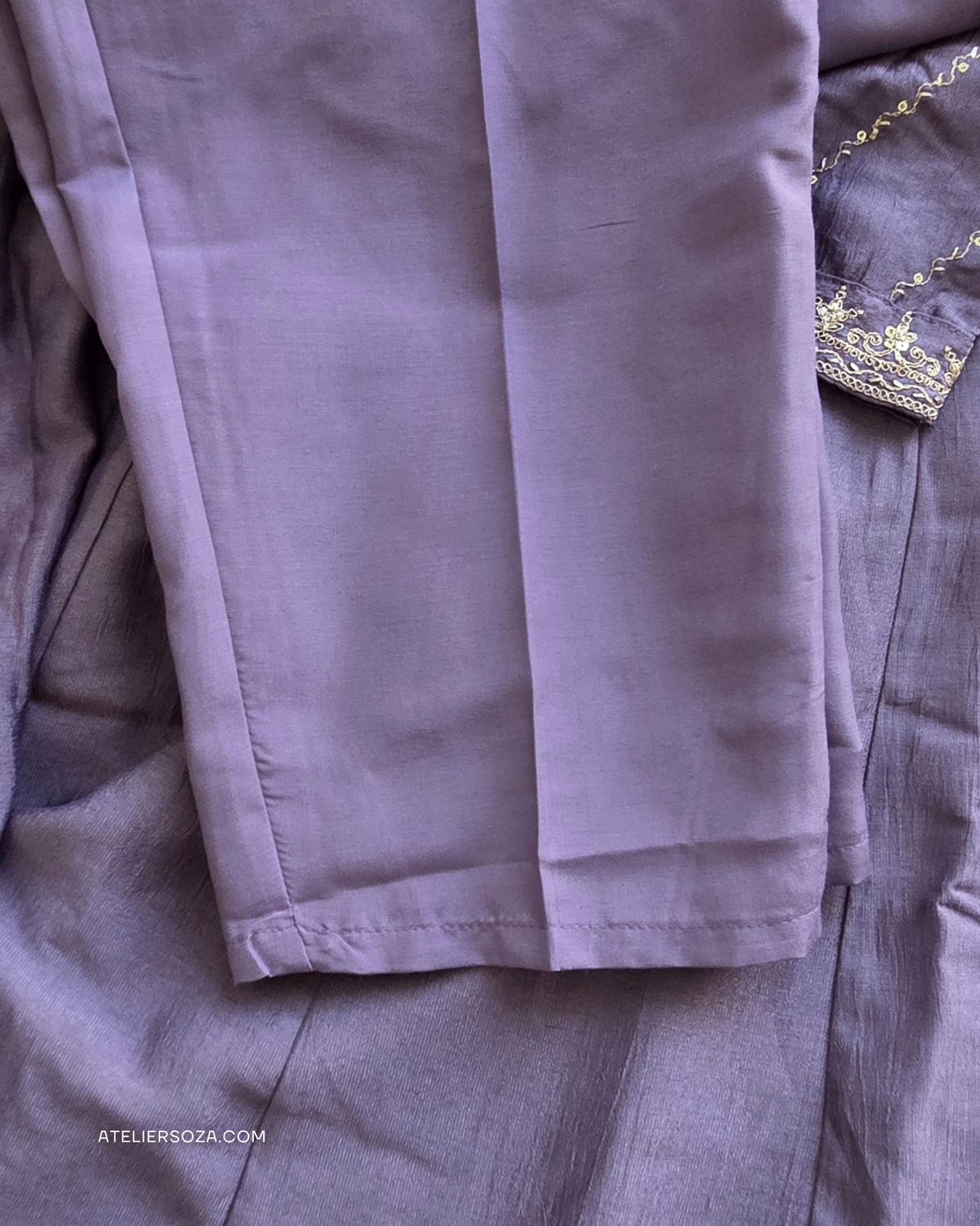 Lilac Monochrome Anarkali Suit  | 3 piece