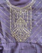 Lilac Monochrome Anarkali Suit  | 3 piece