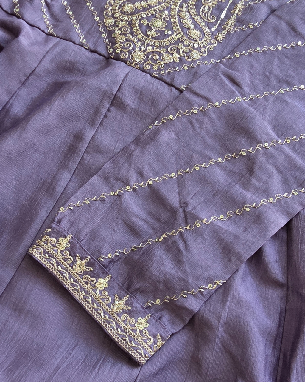 Lilac Monochrome Anarkali Suit  | 3 piece