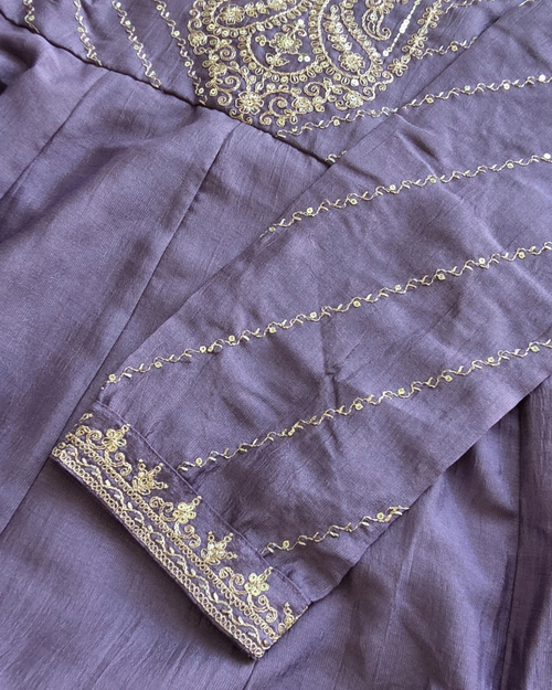 Lilac Monochrome Anarkali Suit  | 3 piece
