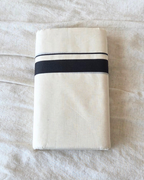 Black Stripe Kaithari Double Mundu — Handwoven Kerala